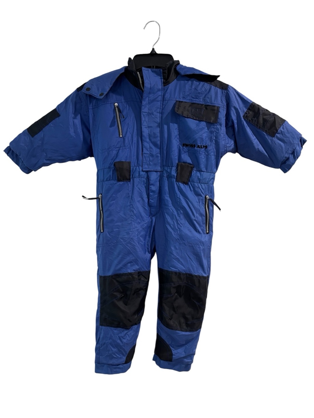 Swiss Alps One Piece Snowsuit Blue Black Cold Weather Snow Gear Toddler Size 3T